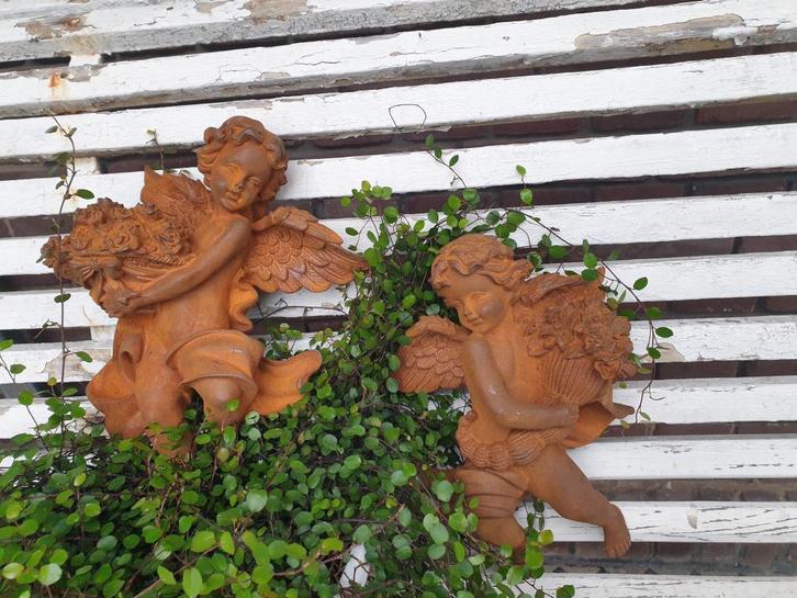 gietijzeren engelen , engel , muurdecoratie, Antiek en Kunst, Curiosa en Brocante, Ophalen of Verzenden