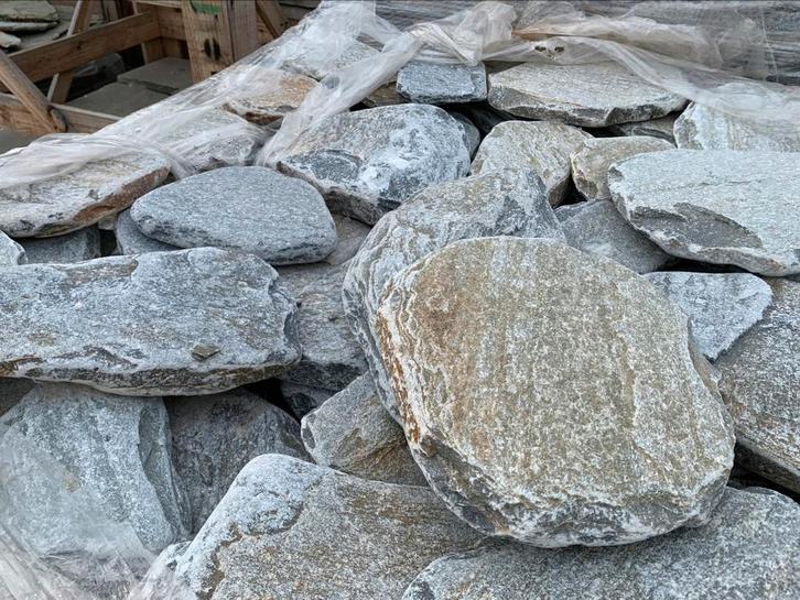 Groot assortiment Flagstones Stepstones natuursteen platen, Tuin en Terras, Grind, Keien en Split, Nieuw, Overige typen, Multi