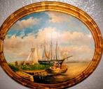 Antieken wandbord met scheepstafereel, Ophalen