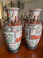 Set Chinese Rose Medallion vazen – handgeschilderd, Antiek en Kunst, Ophalen