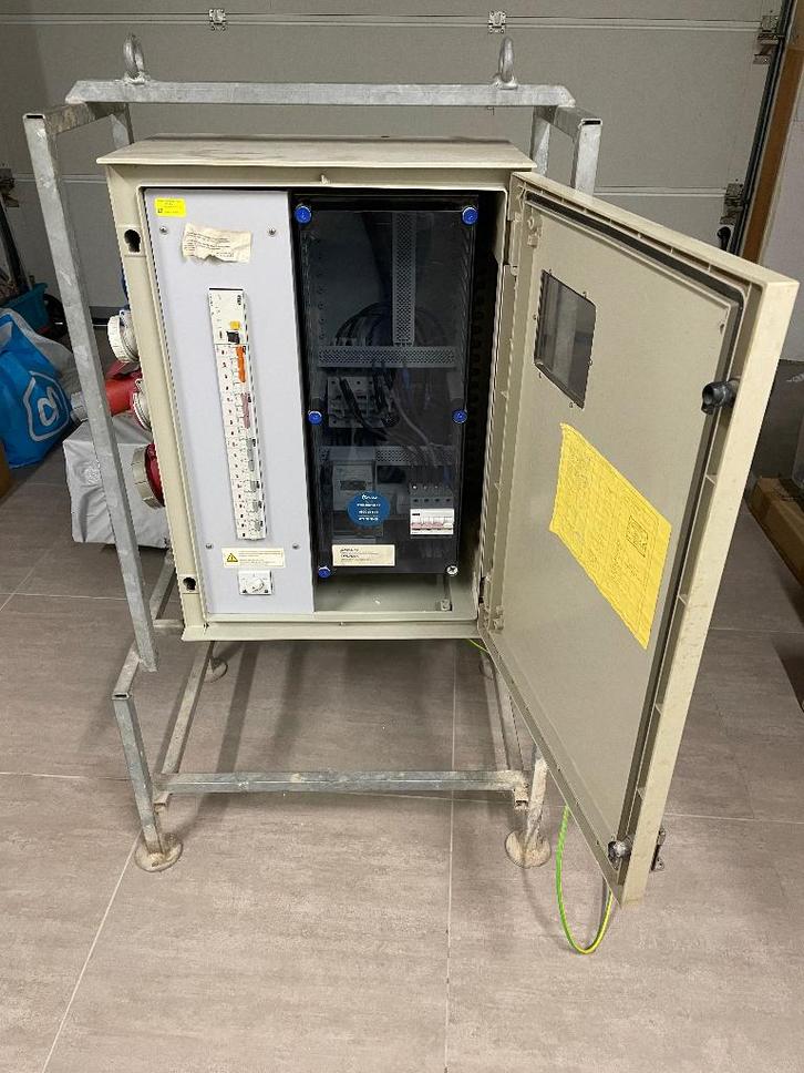 Werfkast 63A op frame (3x400V+N), Bricolage & Construction, Électricité & Câbles, Utilisé, Autres types, Enlèvement