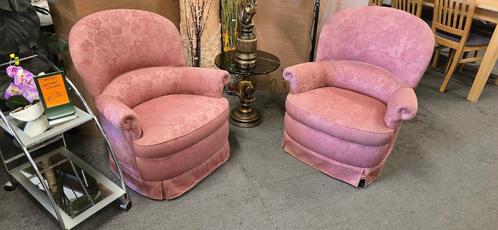 Set van 2 vintage roze cocktail zeteltjes, Antiek en Kunst, Antiek | Meubels | Stoelen en Sofa's, Ophalen
