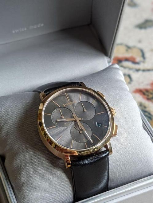 Calvin Klein CK Posh Chronograph watch, Handtassen en Accessoires, Horloges | Heren, Zo goed als nieuw, Polshorloge, Staal, Leer
