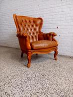 Prachtige lederen fauteuil, Ophalen of Verzenden, Hout