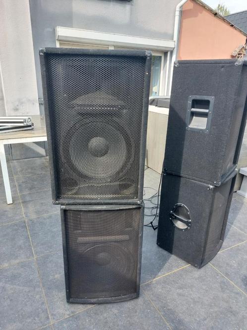 Dj boxen 4 x 15 inch met versterker, Muziek en Instrumenten, Dj-sets en Draaitafels, Zo goed als nieuw, Ophalen of Verzenden