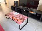 Glazen salontafel met foto New York, Huis en Inrichting, Ophalen, Minder dan 50 cm, Gebruikt, 50 tot 100 cm