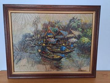 Schilderij Drijvende Markt Balinese Kunst beschikbaar voor biedingen