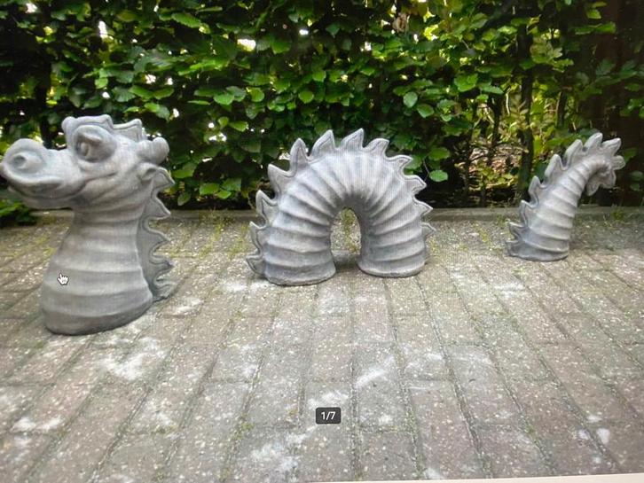 Dragon en 3 pièces, longueur 120 cm, Jardin & Terrasse, Statues de jardin, Neuf, Animal, Béton, Enlèvement