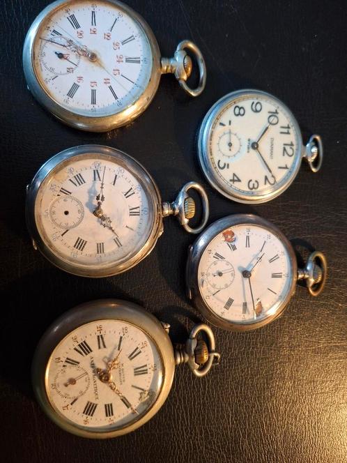 Lot van 5 lopende zakhorloges, Handtassen en Accessoires, Horloges | Antiek, Verzenden