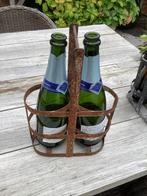 Oude  flessenmand voor 2 flessen, Ophalen of Verzenden