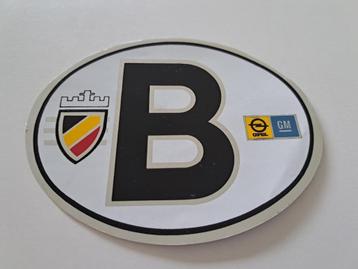 Autocollant vintage des pays belges avec bouclier et Opel - 