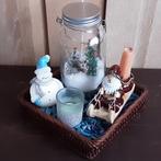 Mooie Kerst installatie met 3 kaarsen en beeld in mandje, Diversen, Ophalen of Verzenden