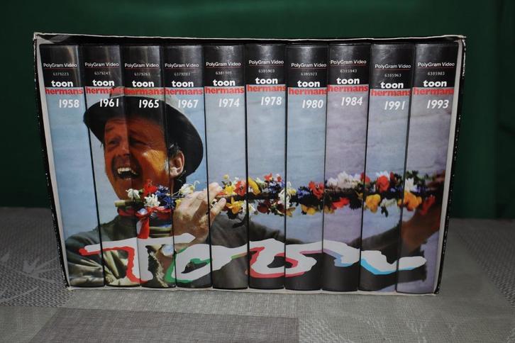 Verzameling video’s Toon Hermans,1958-1993, Cd's en Dvd's, VHS | Documentaire, Tv en Muziek, Zo goed als nieuw, Muziek en Concerten