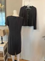 Zwart ensemble afgew. met leder Mayerline 👌, Kleding | Dames, Jurken, Ophalen of Verzenden, Zo goed als nieuw, Maat 42/44 (L)