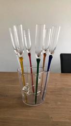 Champagne glazen vintage met inzetbaar pot, Verzamelen, Glas en Drinkglazen, Ophalen, Zo goed als nieuw