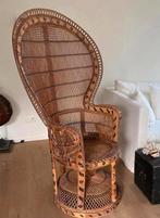 Vintage rotan pauwenstoel XL, Ophalen, Zo goed als nieuw