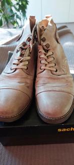 Grijze leder boots met veters, Ophalen, Gedragen, Boots