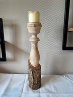 Grand bougeoir rustique en bois naturel – 46 cm –, Ophalen, Zo goed als nieuw, Hout, Kaars