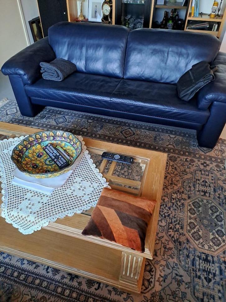 Lederen zetel Rolf Benz, Maison & Meubles, Canapés | Salons, Comme neuf, Banc droit, Trois personnes, Moins de 150 cm, 75 à 100 cm