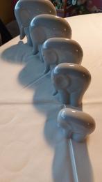 Vintage unieke grijze keramische olifanten