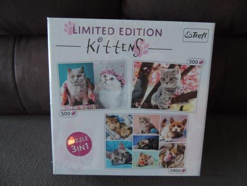 Puzzles - Coffret avec 3 puzzles - thème chatons, Hobby en Vrije tijd, Denksport en Puzzels, Ophalen