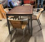Tuintafel met stoelen en kussens, Tuin en Terras, Tuintafels, Ophalen, Gebruikt
