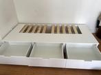 NNORDLI Bedframe met opberglades, wit, 90x200 cm, Huis en Inrichting, Slaapkamer | Bedden, Ophalen, Gebruikt, 90 cm, Eenpersoons