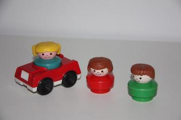 vintage little people 3 mannetjes met auto 1990 beschikbaar voor biedingen