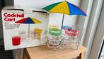Vintage Cocktail Cart met bekers en paraplu in verpakking, Verzamelen, Ophalen of Verzenden, Zo goed als nieuw