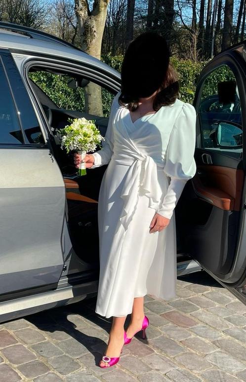 Unieke korte trouwjurk maat 40/42, Kleding | Dames, Trouwkleding en Trouwaccessoires, Zo goed als nieuw, Trouwjurk, Ophalen of Verzenden