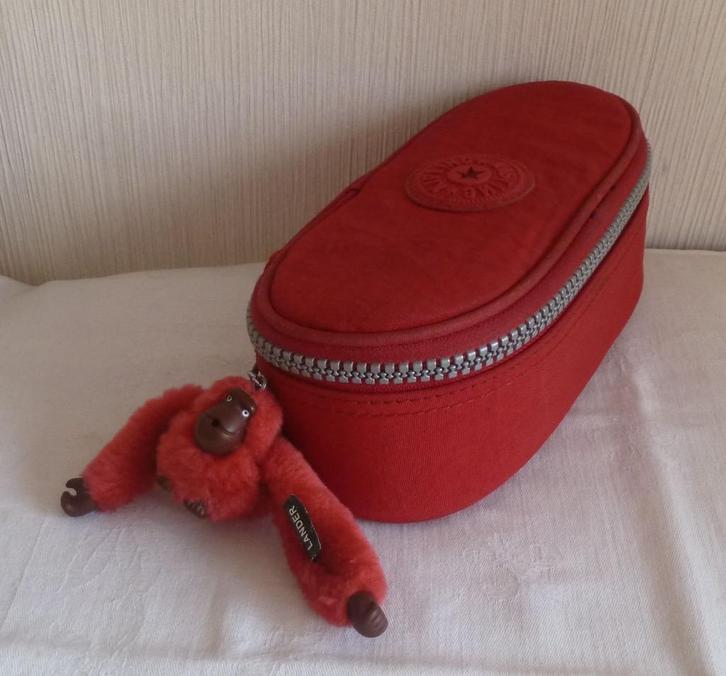 Kipling plumier "duobox" rouge + singe, Divers, Fournitures scolaires, Utilisé, Enlèvement ou Envoi