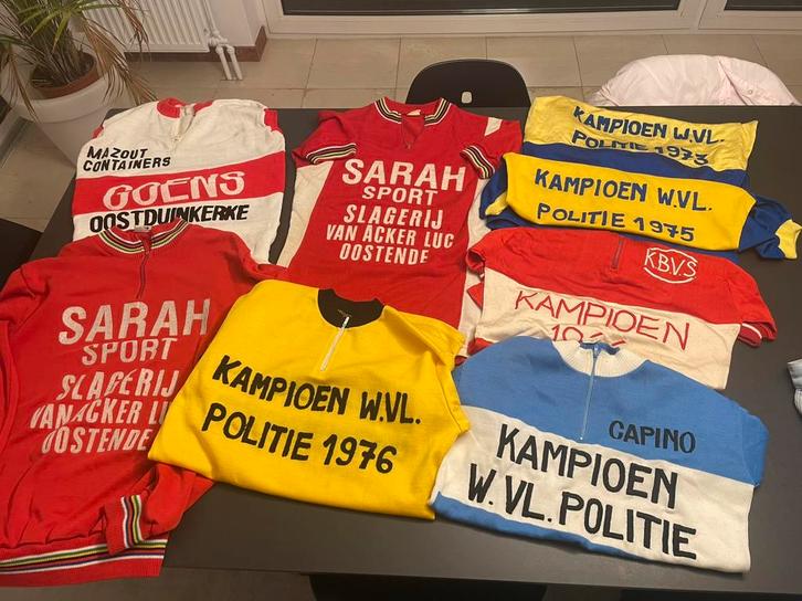 Lot oude wielertruien West-vlaanderen, Fietsen en Brommers, Fietsaccessoires | Fietskleding, Gebruikt, Ophalen of Verzenden