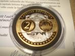 Pièce Commémorative Lettonie Arg/Plaqué Or Hommage à l'Euro, Postzegels en Munten, Munten | Europa | Euromunten, Setje, Overige landen