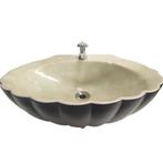 Vintage wastafel lavabo, schelp design, 1972, Ophalen, Gebruikt, Wastafel