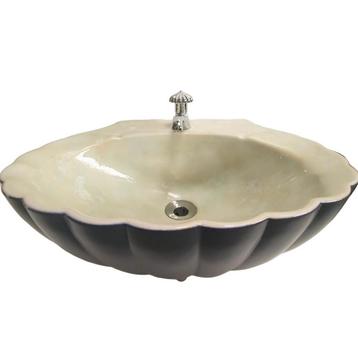 Vintage wastafel lavabo, schelp design, 1972 beschikbaar voor biedingen