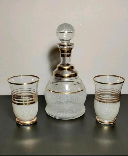 Karaf met glazen Booms glas, Antiquités & Art, Antiquités | Verre & Cristal, Enlèvement ou Envoi