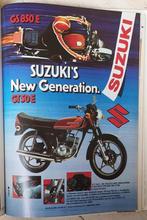 papieren advertentie Suzuki GS850E en GT50E, Verzamelen, Merken en Reclamevoorwerpen, Ophalen of Verzenden