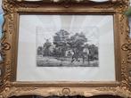 Ets Joseph Linnig met gouden houten kader, Ophalen of Verzenden
