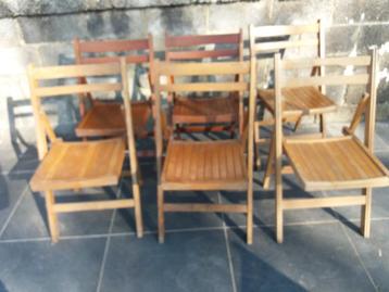 6 chaises pliantes en bois, Enlèvement, Bois