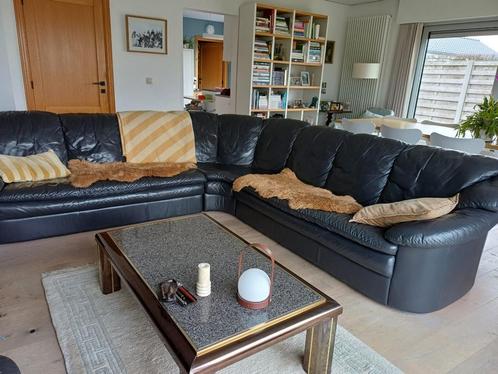 Lederen hoeksalon, Huis en Inrichting, Zetels | Complete zithoeken, Gebruikt, Leer, Ophalen