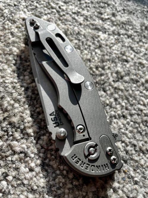 Rick Hinderer XM-18 Full size / full Titanium / Working fini, Hobby en Vrije tijd, Overige Hobby en Vrije tijd, Zo goed als nieuw