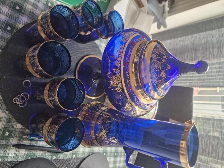 Italiaanse kobaltblauwe service, Antiek en Kunst, Antiek | Glaswerk en Kristal, Ophalen