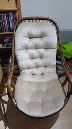 Vintage rotan draaistoel, Ophalen, Bruin, Vintage, Zo goed als nieuw
