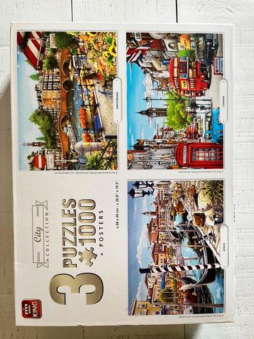 3 puzzels van 1000 stuks in 1 doos beschikbaar voor biedingen