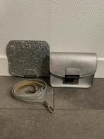Zilveren glitter schoudertas crossbody Kisses of Pearl, Ophalen of Verzenden, Nieuw, Overige kleuren, Avondtasje
