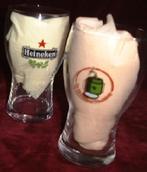 2x Heineken Bier bierglas dubbeldruk De Heineken Thuistap, Nieuw, Heineken, Ophalen of Verzenden