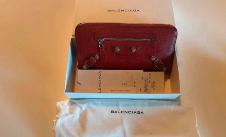 Balenciaga portemonnee, Handtassen en Accessoires, Portemonnees, Gebruikt, Rood, Ophalen of Verzenden