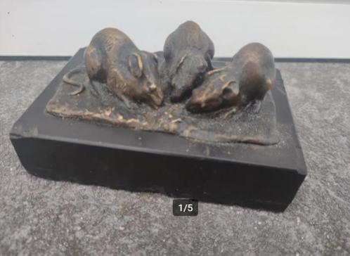 bronze 3 petites souris signe m lucas, Antiek en Kunst, Antiek | Brons en Koper, Brons, Ophalen of Verzenden