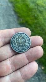 Zwitserland 2 frank zilver 1886, Ophalen of Verzenden, Zilver