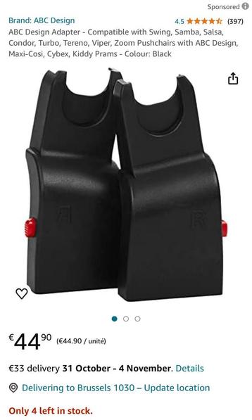 Adaptateurs pour poussette Zoom ABC Design. beschikbaar voor biedingen